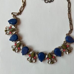 J.Crew Blue Olive Green Statement Necklace